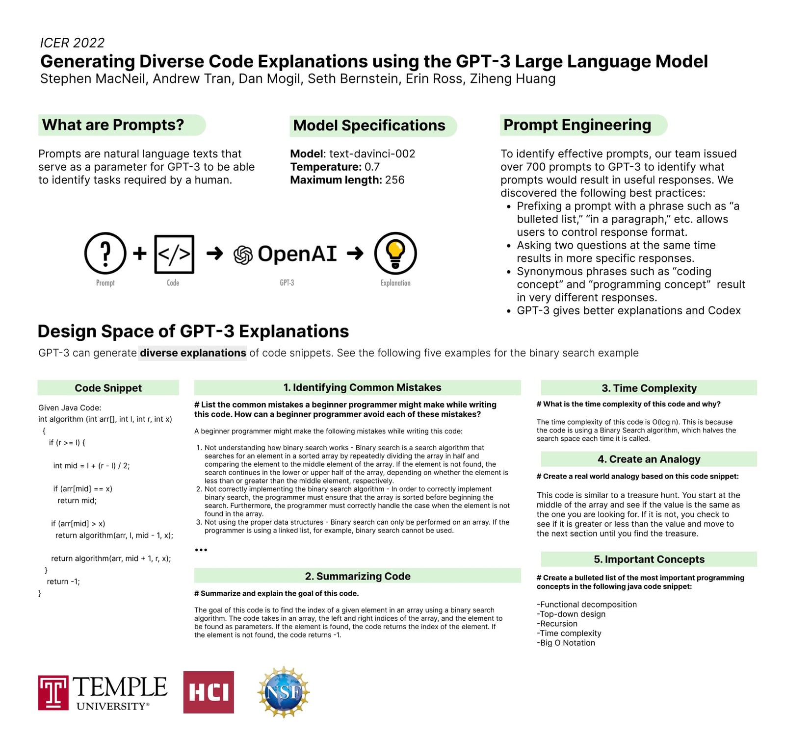 Generating Code Explanations using Large Language Models