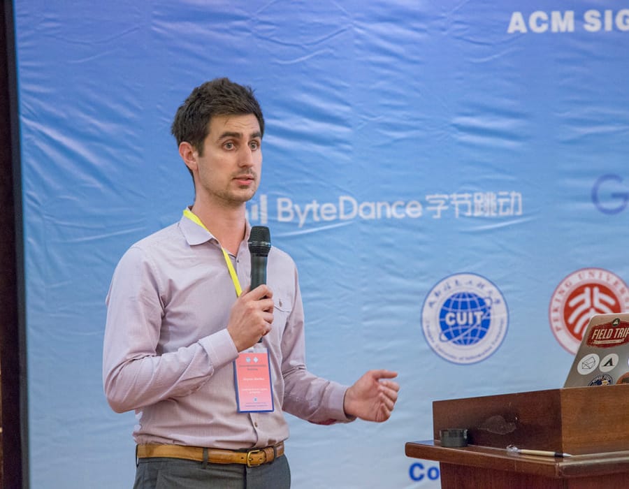 Professor Stephen MacNeil presents his research at CompEd in Chengdu