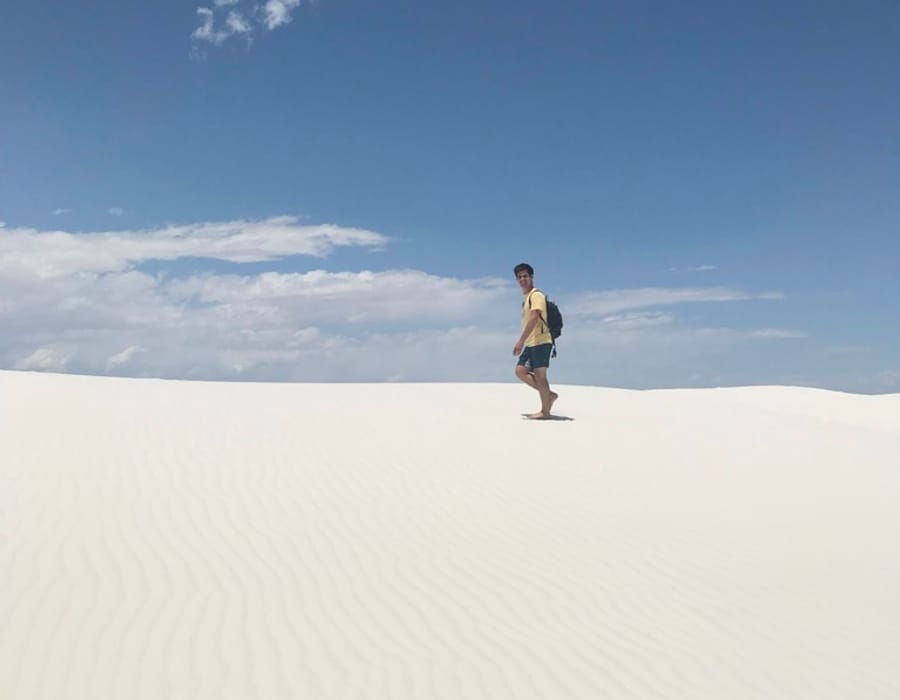 Professor MacNeil wandering in White Sands Park