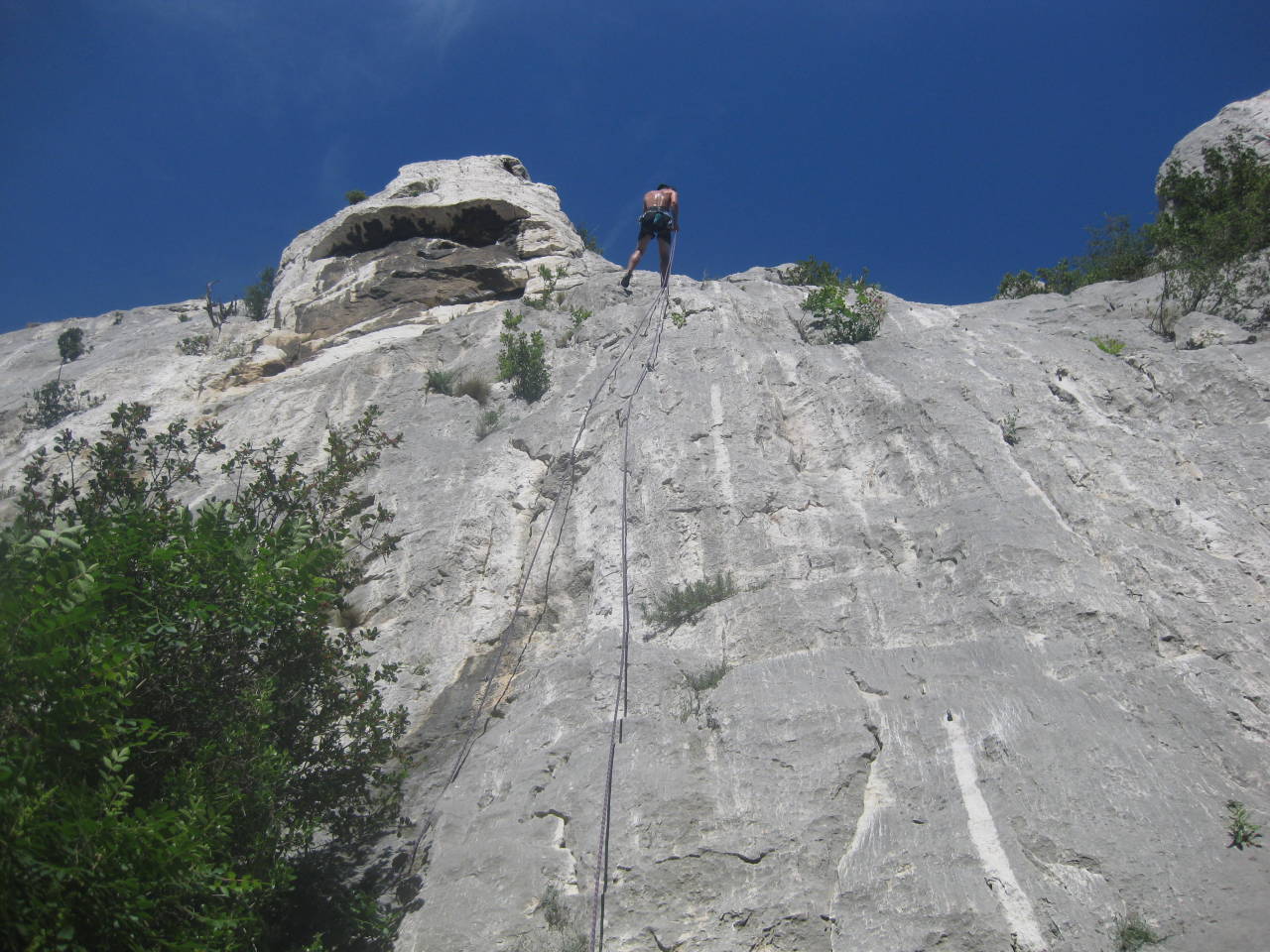 Professor Stephen MacNeil rock climbing in Cassis