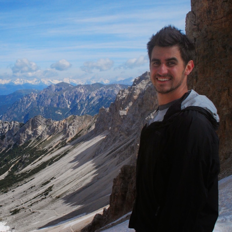 Professor Stephen MacNeil hiking in the Dolomites
