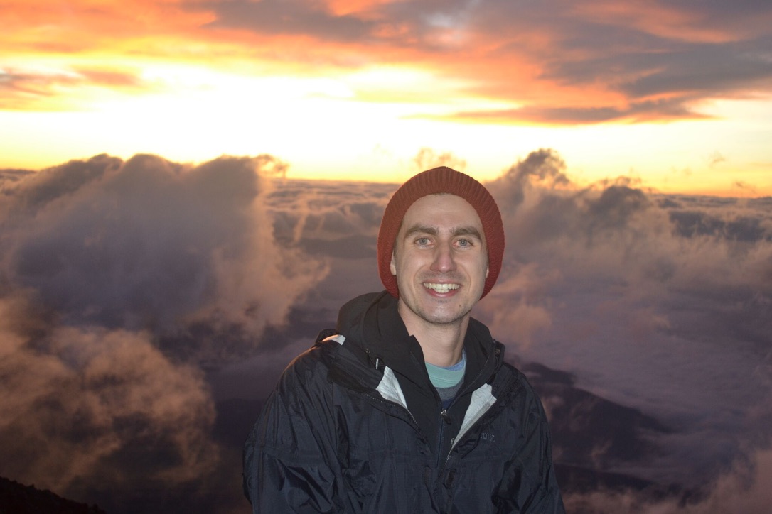 Professor Stephen MacNeil at the top of Mount Fuji