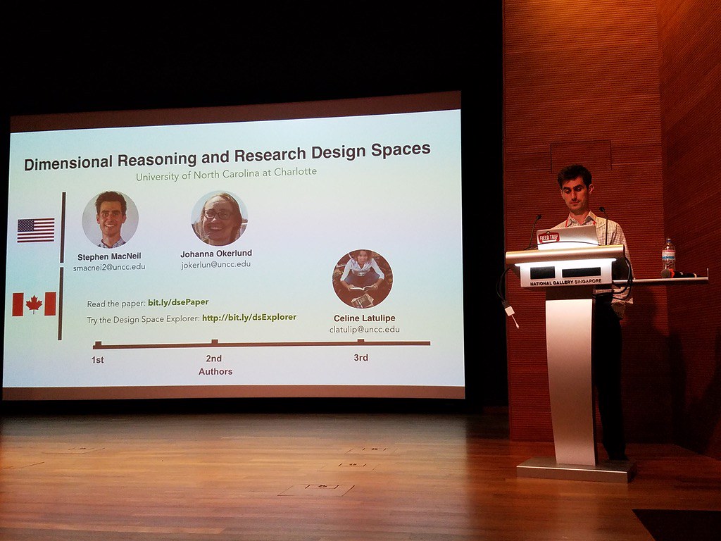 Professor Stephen MacNeil presents his research at Creativity and Cognition in Singapore